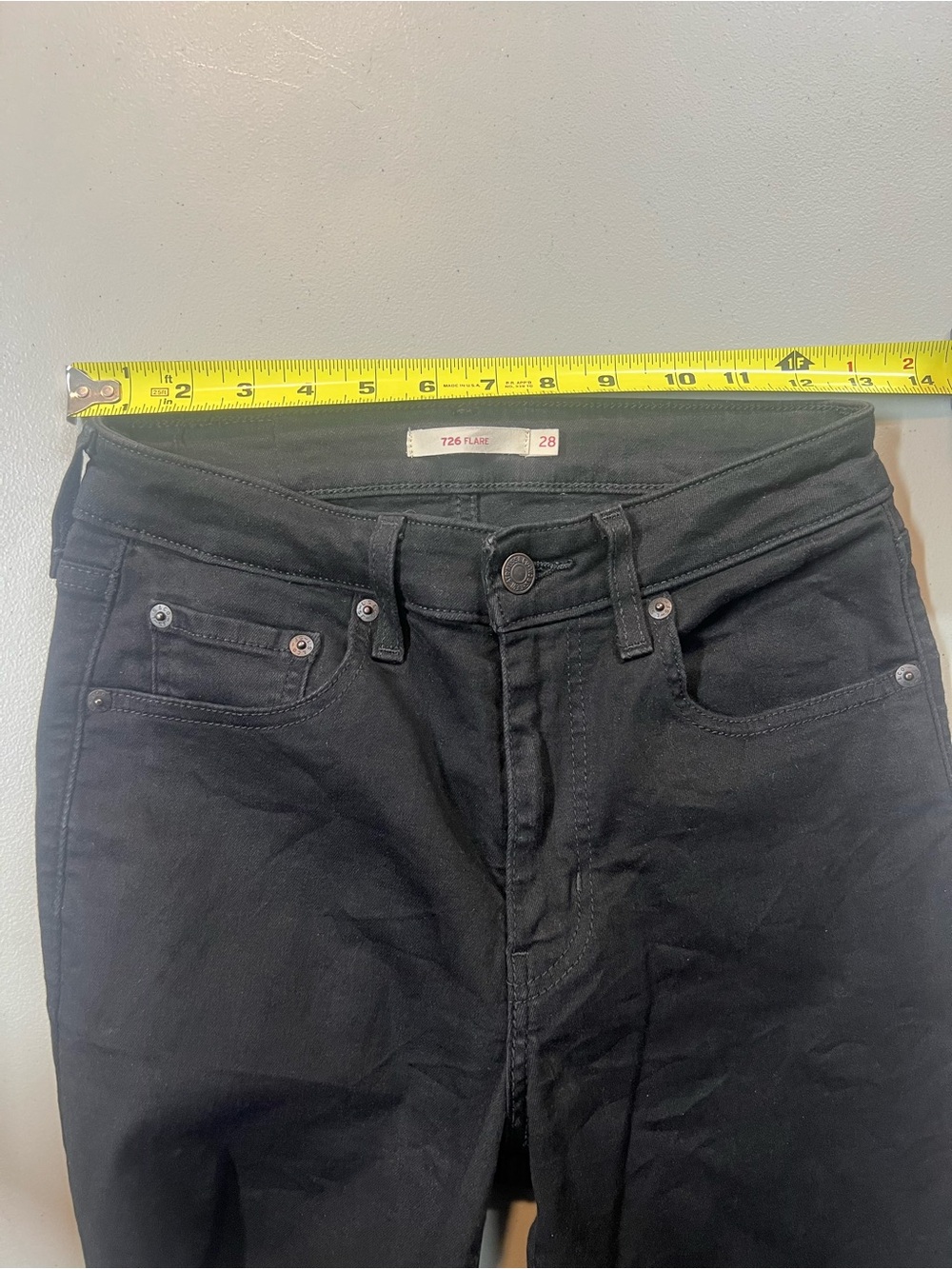 Levi’s 726 Flare Jeans Women’s Size 28 Black High Rise Flared Denim - Picture 12 of 12